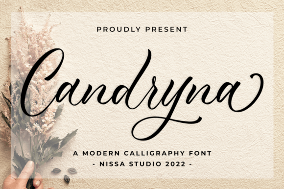 Candryna: A Script Handwritten Font for Creative Product Design