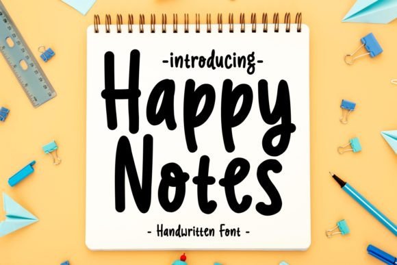 Happy Notes: A Script Handwritten Font for Editorial Design and Branding